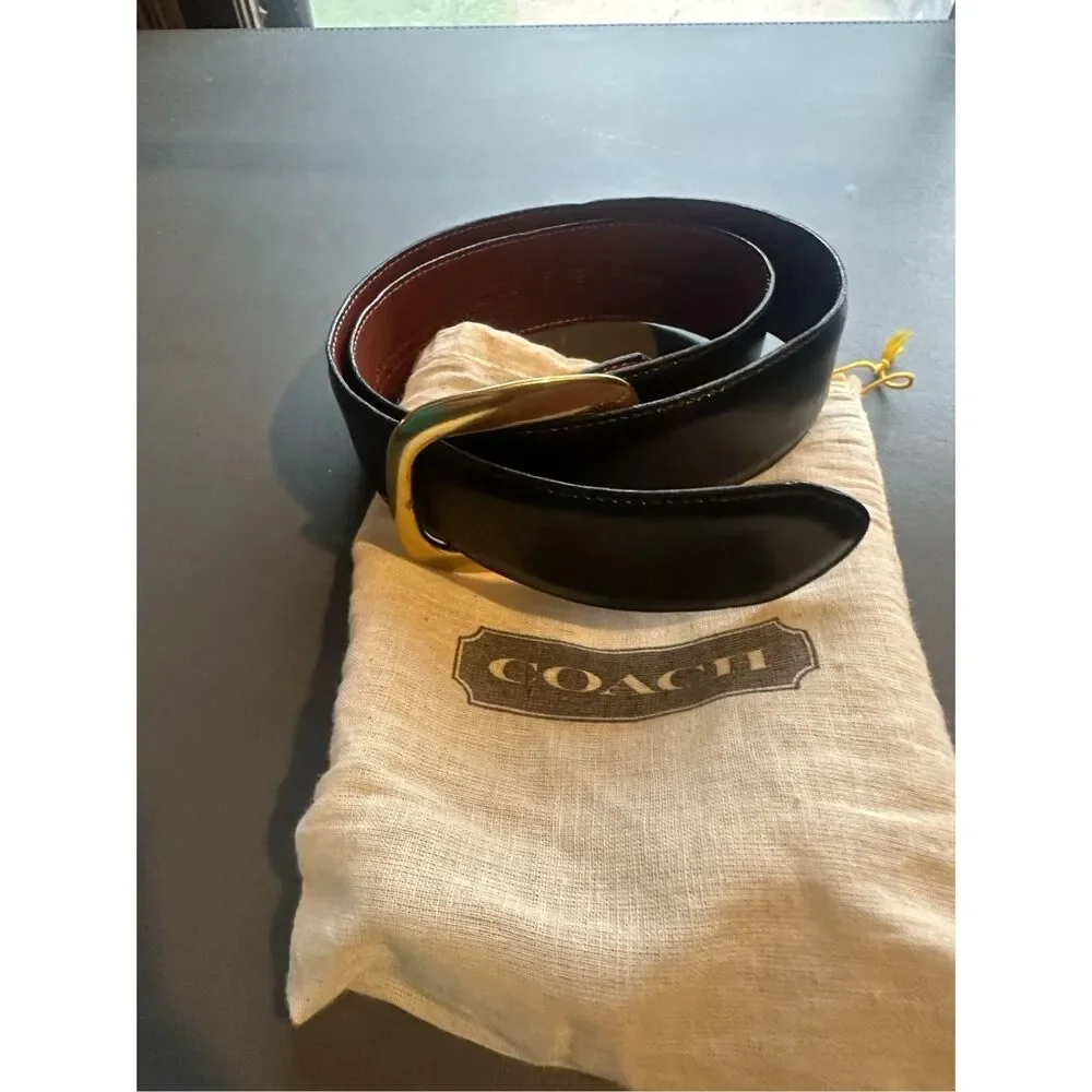 Coach Sienna 3918 Black Leather Belt Brass Buckle small